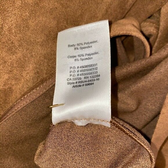 NEW Wilfred Trompette Dress Brown Faux Suede Keyhole XXS - Picture 6 of 9